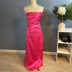 Levida Vintage Pink Barbiecore Strapless Maxi Dress Prom
